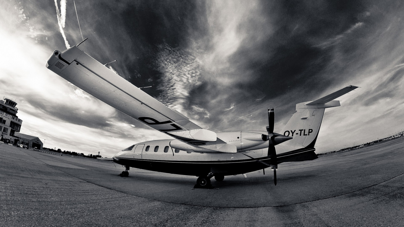 White Airplane Under White Clouds During Daytime. Wallpaper in 1366x768 Resolution