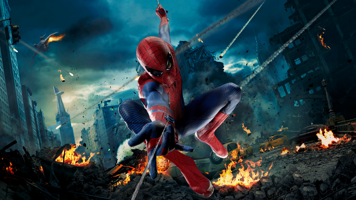 Roter Und Weißer Fisch in Flammen. Wallpaper in 1366x768 Resolution