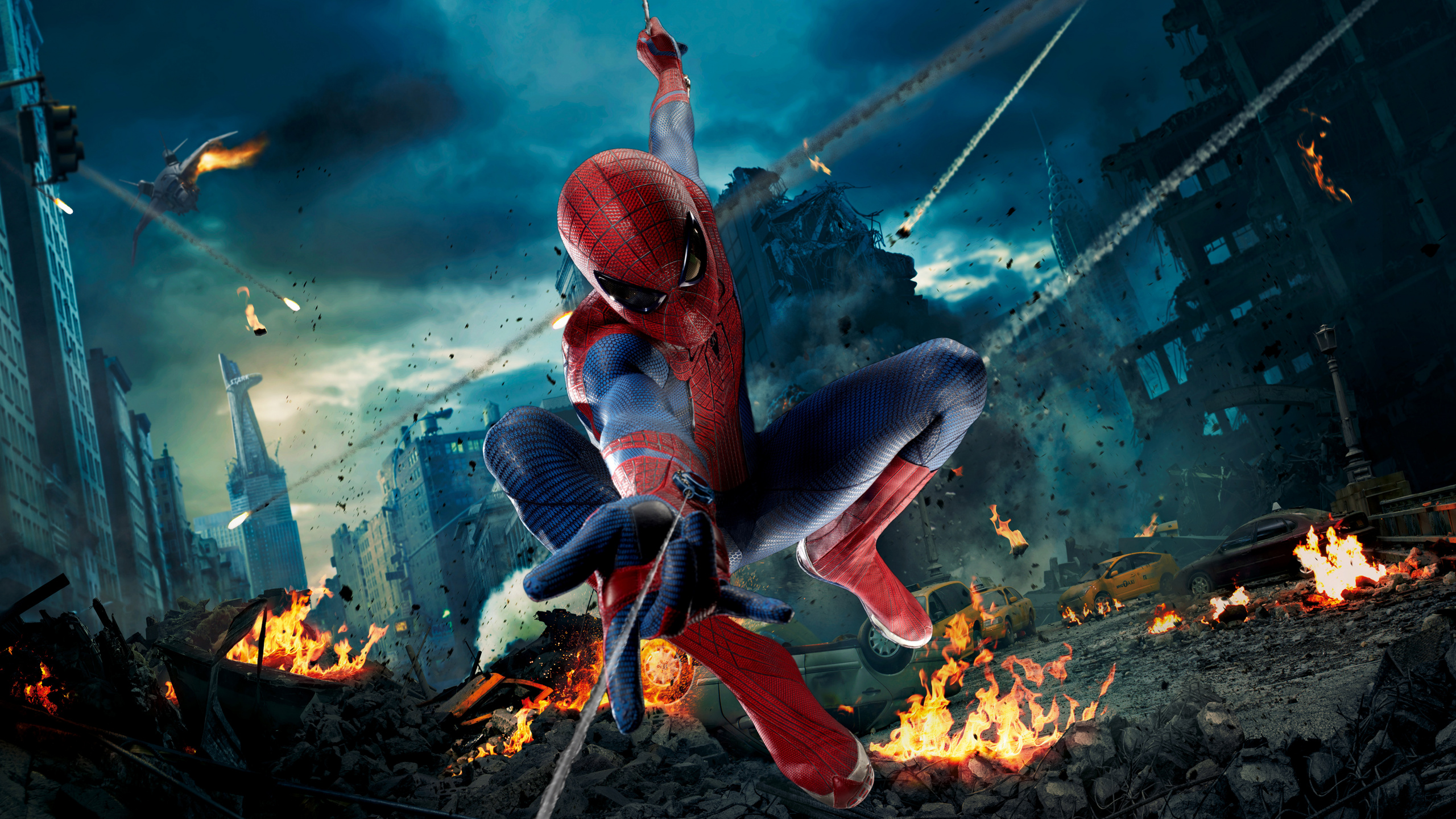 Roter Und Weißer Fisch in Flammen. Wallpaper in 2560x1440 Resolution