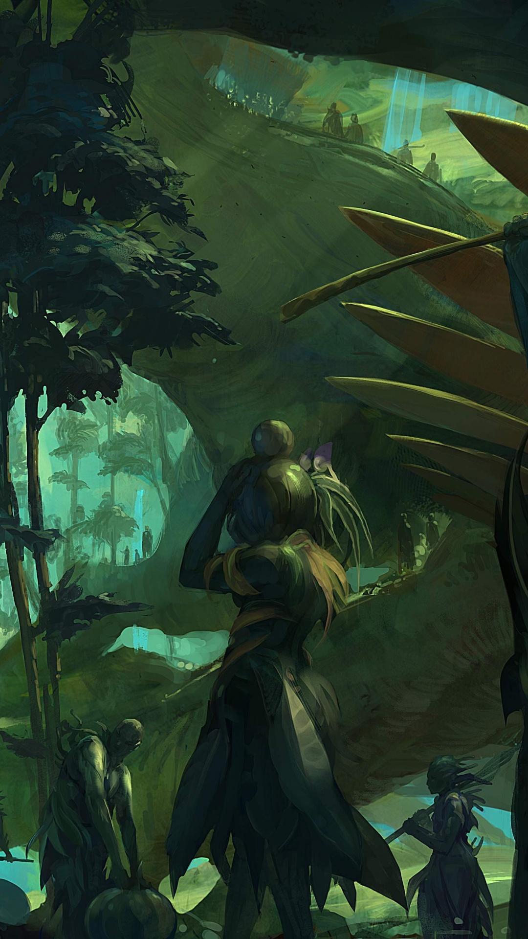 Man in Black and Brown Suit Holding a Sword. Wallpaper in 1080x1920 Resolution