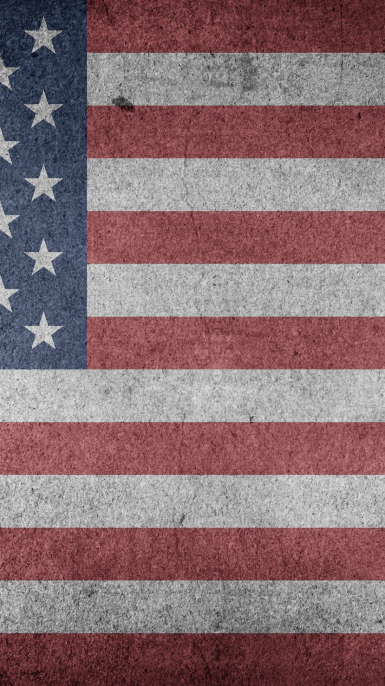 Uns Eine Flagge Auf Braun-weiß Gestreiftem Textil. Wallpaper in 750x1334 Resolution