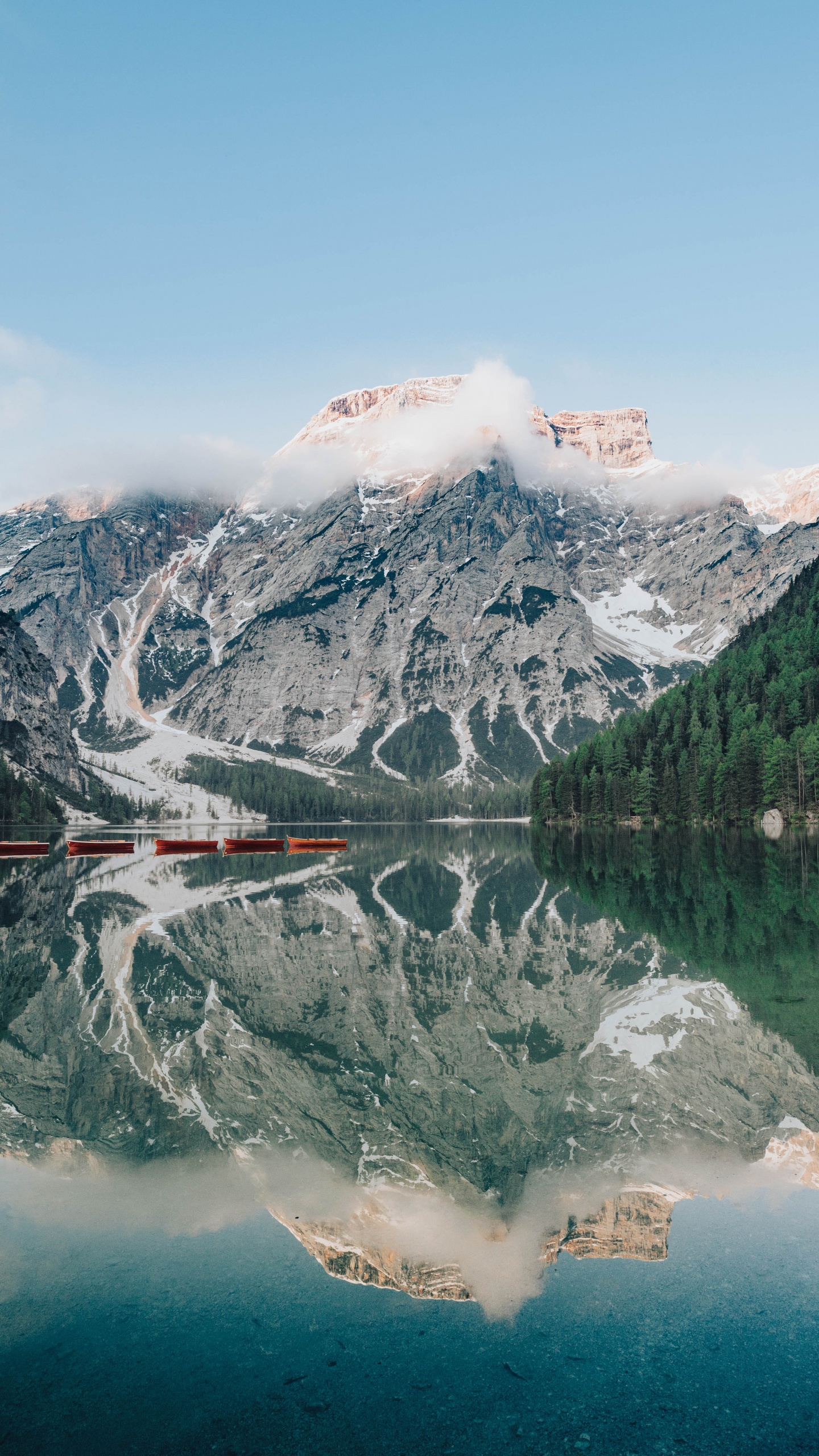 Mountainous Landforms, Mount Scenery, Highland, Body of Water, Lake. Wallpaper in 1440x2560 Resolution