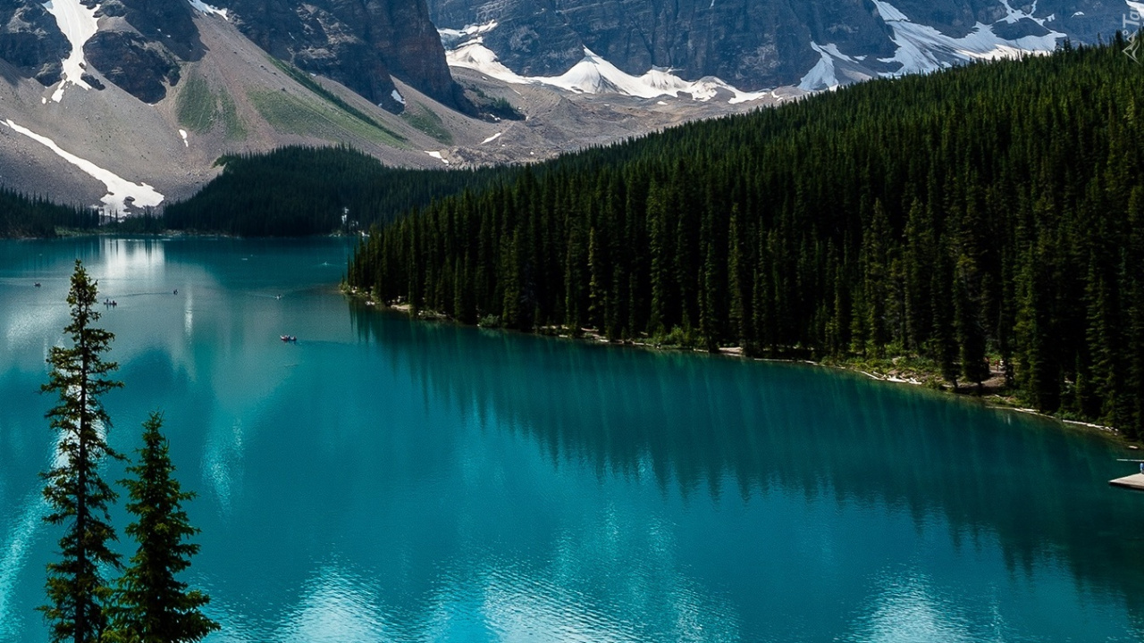 Moraine Lake, Tal Der Zehn Gipfel, Banff, Lake Louise, See. Wallpaper in 1280x720 Resolution