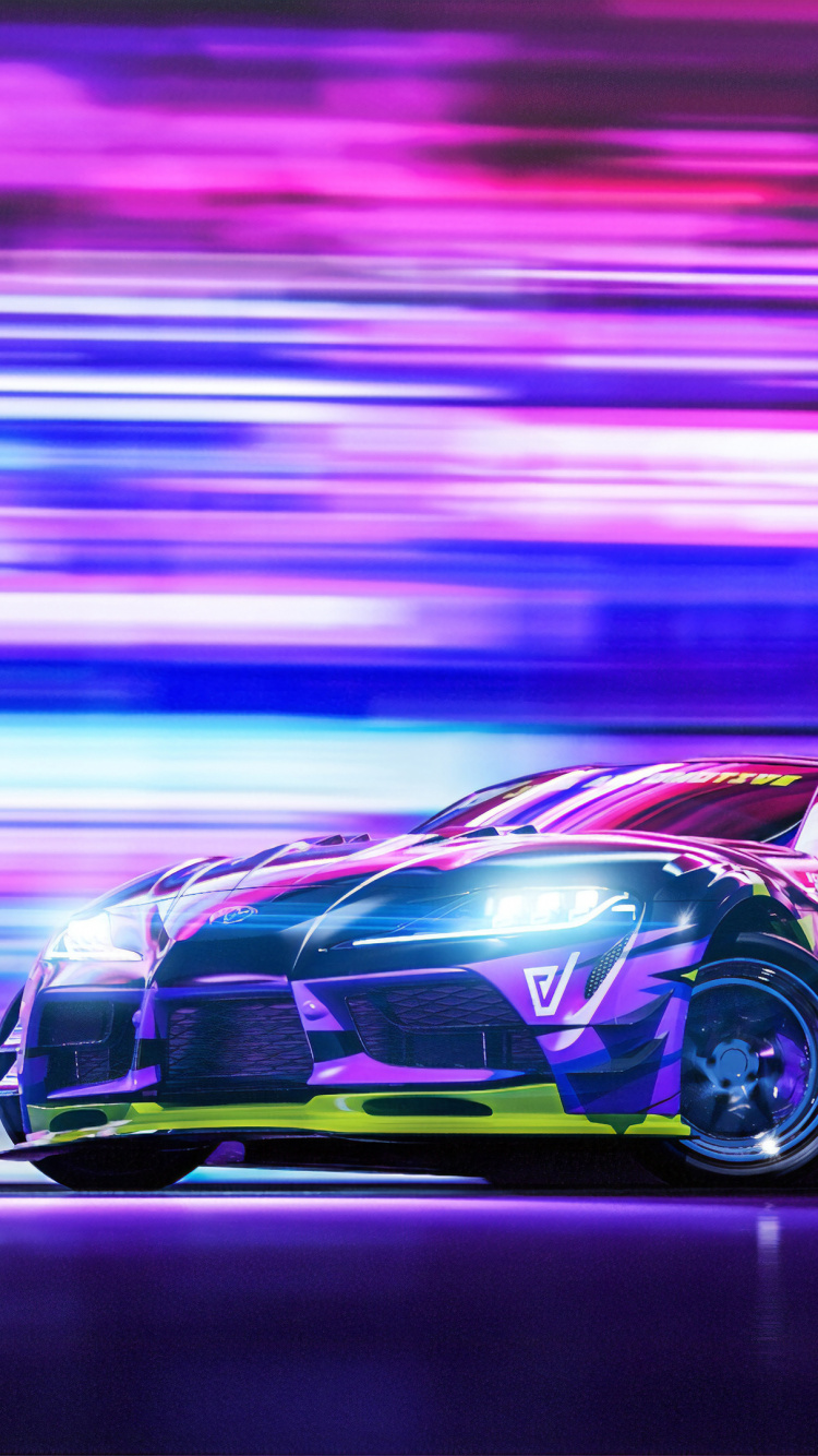 丰田汽车上, 漂流, 紫色的, 耐力赛车赛车, 丰田 壁纸 750x1334 允许