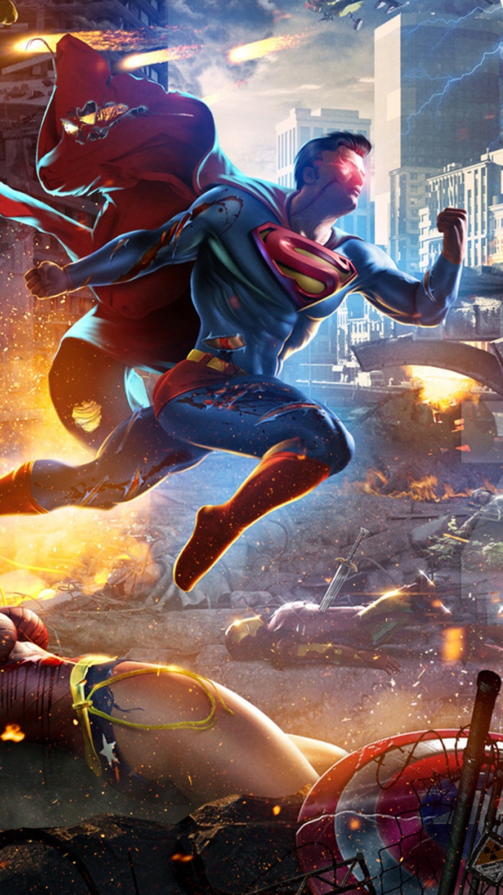 Femme Aux Cheveux Rouges en Robe Rouge Tenant Une Illustration de Bébé. Wallpaper in 720x1280 Resolution