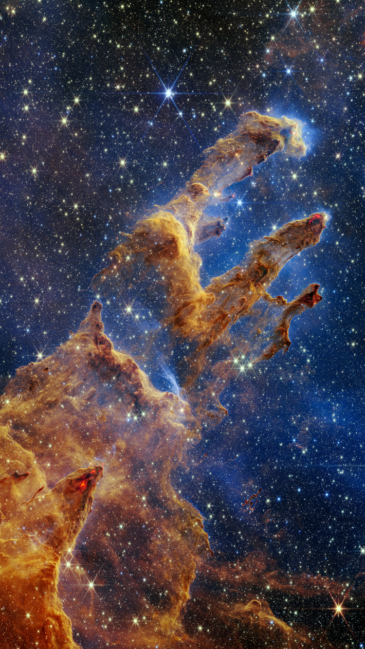 Espacio, Telescopio Espacial James Webb, Pilares de la Creación, el Telescopio Espacial Hubble, la Nasa. Wallpaper in 750x1334 Resolution