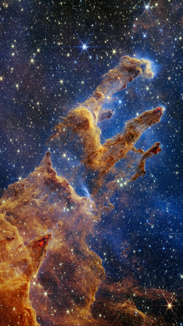 Space, James Webb Space Telescope, Pillars of Creation, Hubble Space Telescope, Nasa. Wallpaper in 720x1280 Resolution
