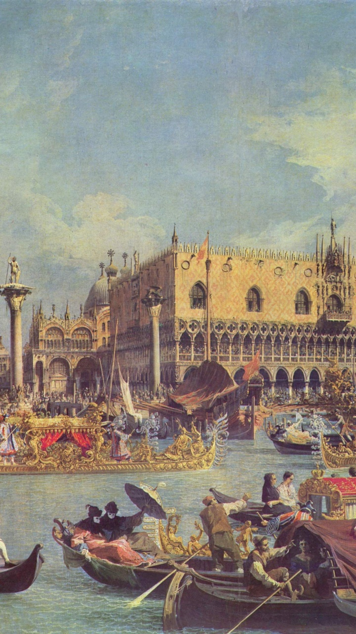 Personnes Montant Sur un Bateau Près de la Peinture du Bâtiment. Wallpaper in 720x1280 Resolution