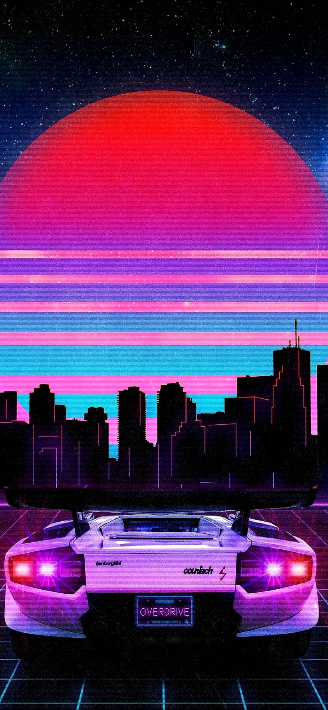 Aesthetics, Vaporwave, Toronto, Magenta, Purple. Wallpaper in 1125x2436 Resolution