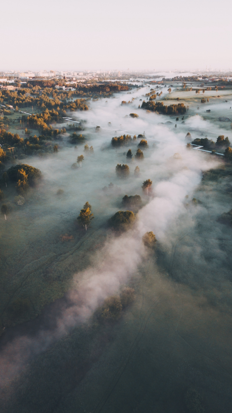 Birds Eye View of a Lake. Wallpaper in 750x1334 Resolution