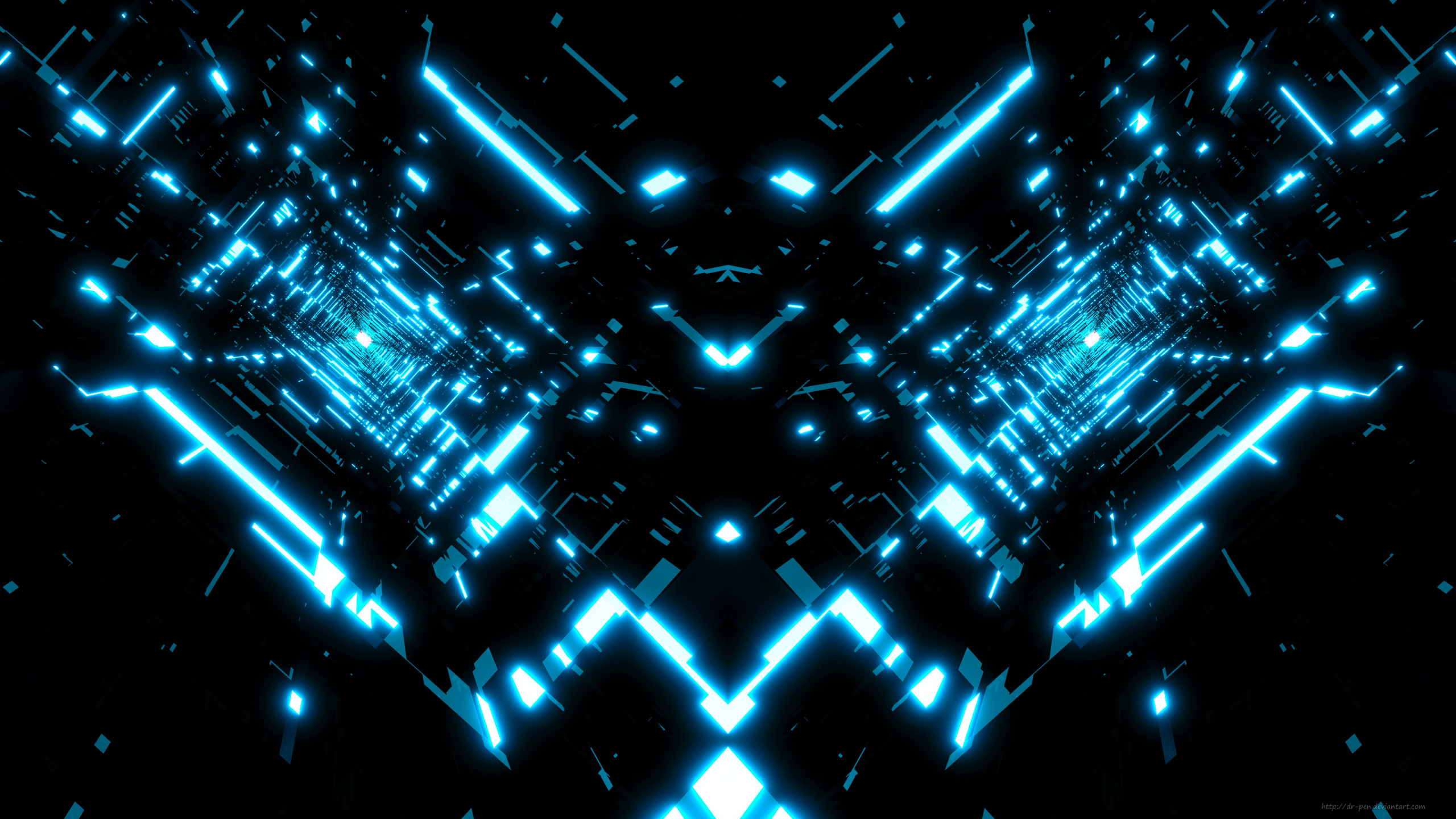 光, 对称, 电蓝色的, 空间, 电视 壁纸 2560x1440 允许