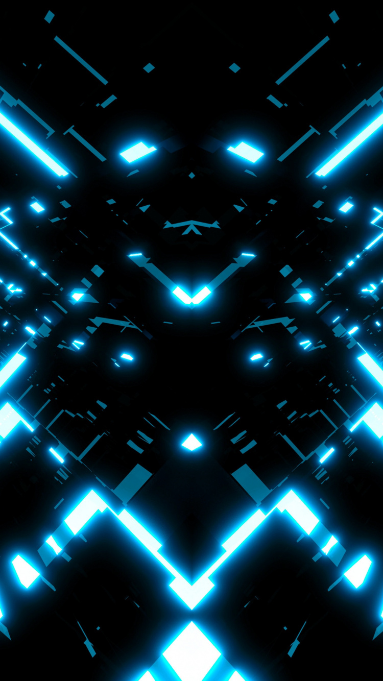 Blue and Black Light Illustration. Wallpaper in 750x1334 Resolution