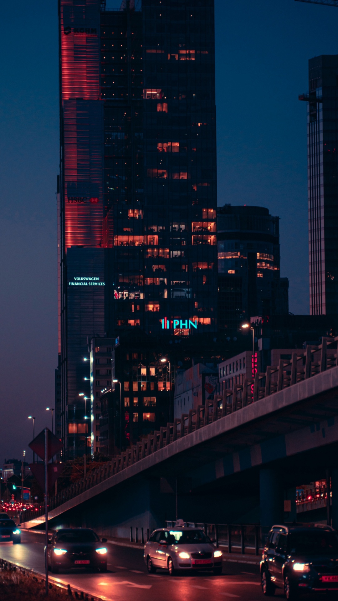 Skyscraper, Night, Building, Light, Infrastructure. Wallpaper in 1080x1920 Resolution
