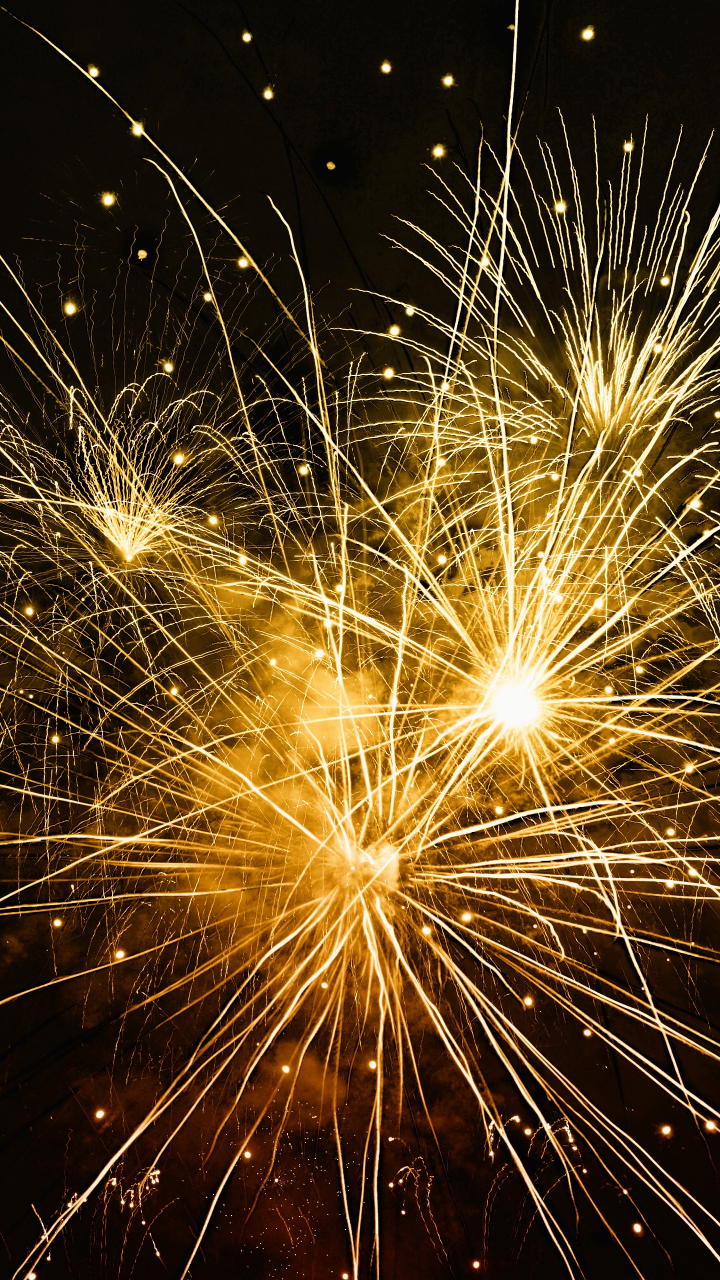 Pirotecnia, el Día de Año Nuevo, Naturaleza, Medianoche, Diwali. Wallpaper in 1440x2560 Resolution
