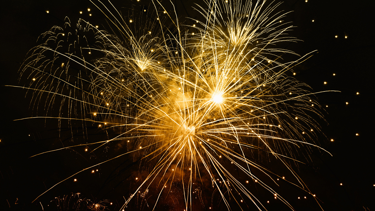 Artifice, le Jour de L'an, Nature, Minuit, Diwali. Wallpaper in 1280x720 Resolution