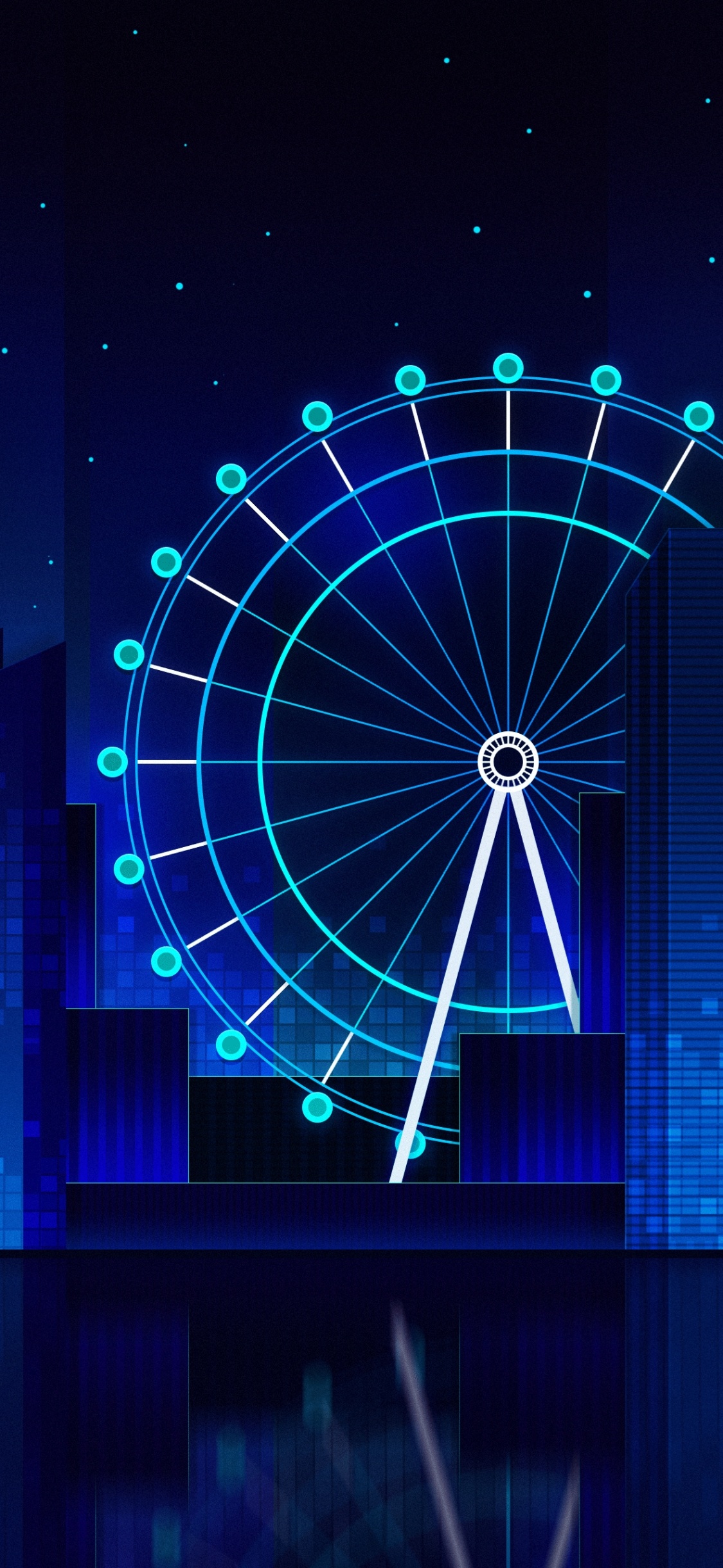 Vaporwave, Licht, Farbigkeit, Majorelle-blau, Electric Blue. Wallpaper in 1125x2436 Resolution