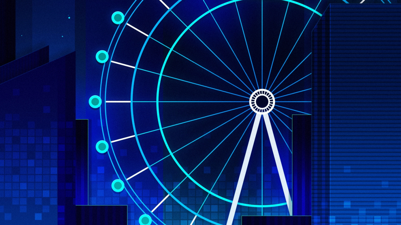 Vaporwave, Licht, Farbigkeit, Majorelle-blau, Electric Blue. Wallpaper in 1366x768 Resolution