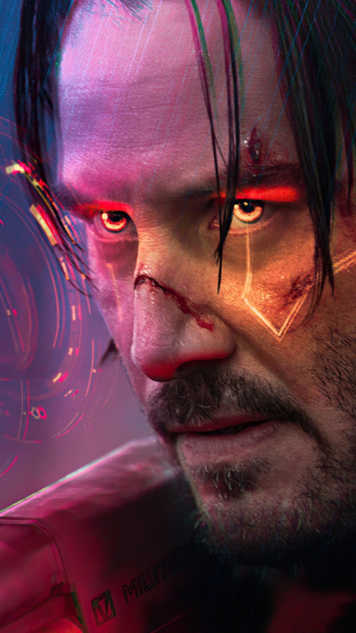 Keanu Reeves, Art John Wick, Cyberpunk 2077, Art, Artist. Wallpaper in 720x1280 Resolution