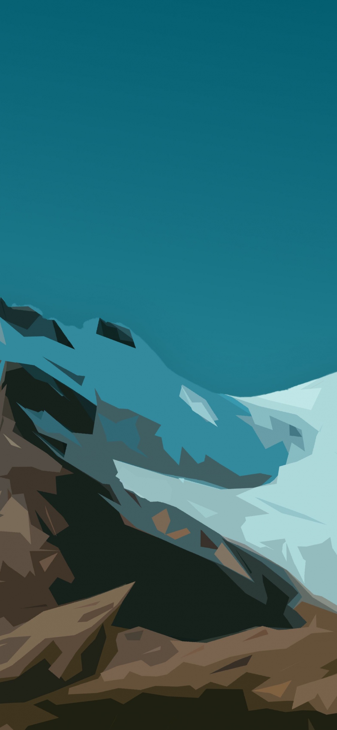 Brauner Berg Unter Blauem Himmel Tagsüber. Wallpaper in 1125x2436 Resolution