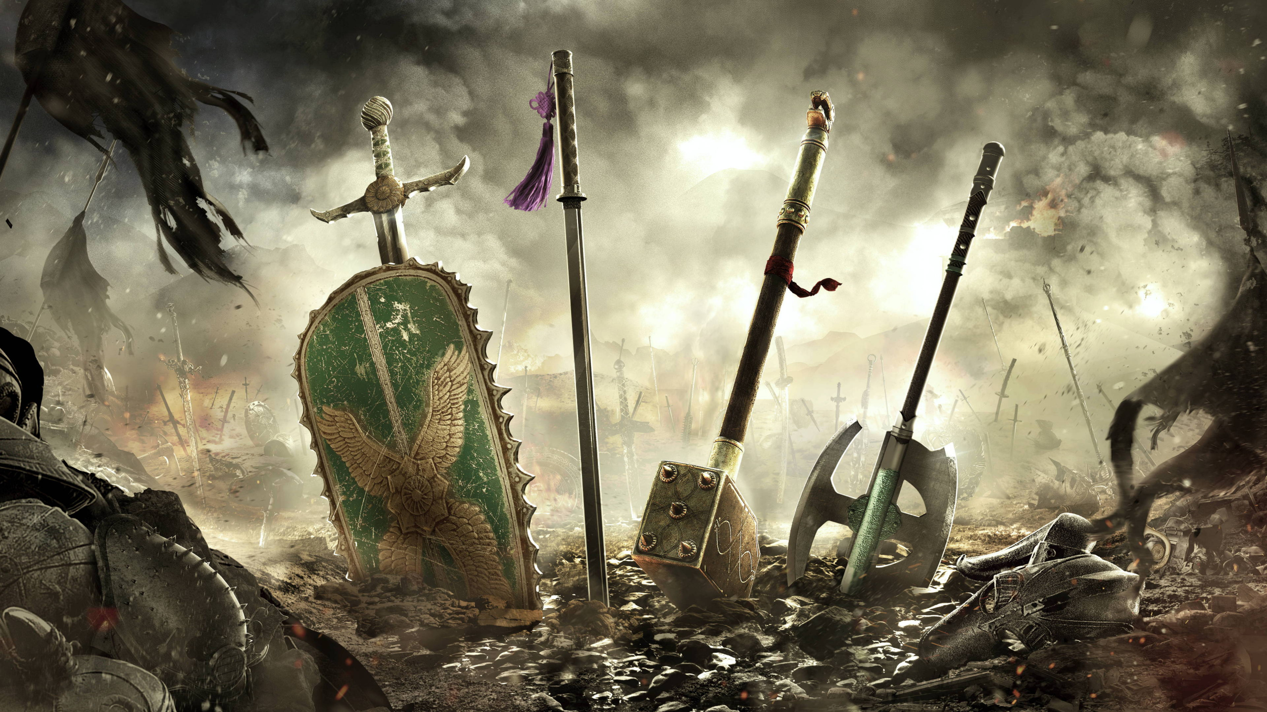 for Honor, Ubisoft, Strategy Video Game, Illustration, Digital Compositing. Wallpaper in 2560x1440 Resolution