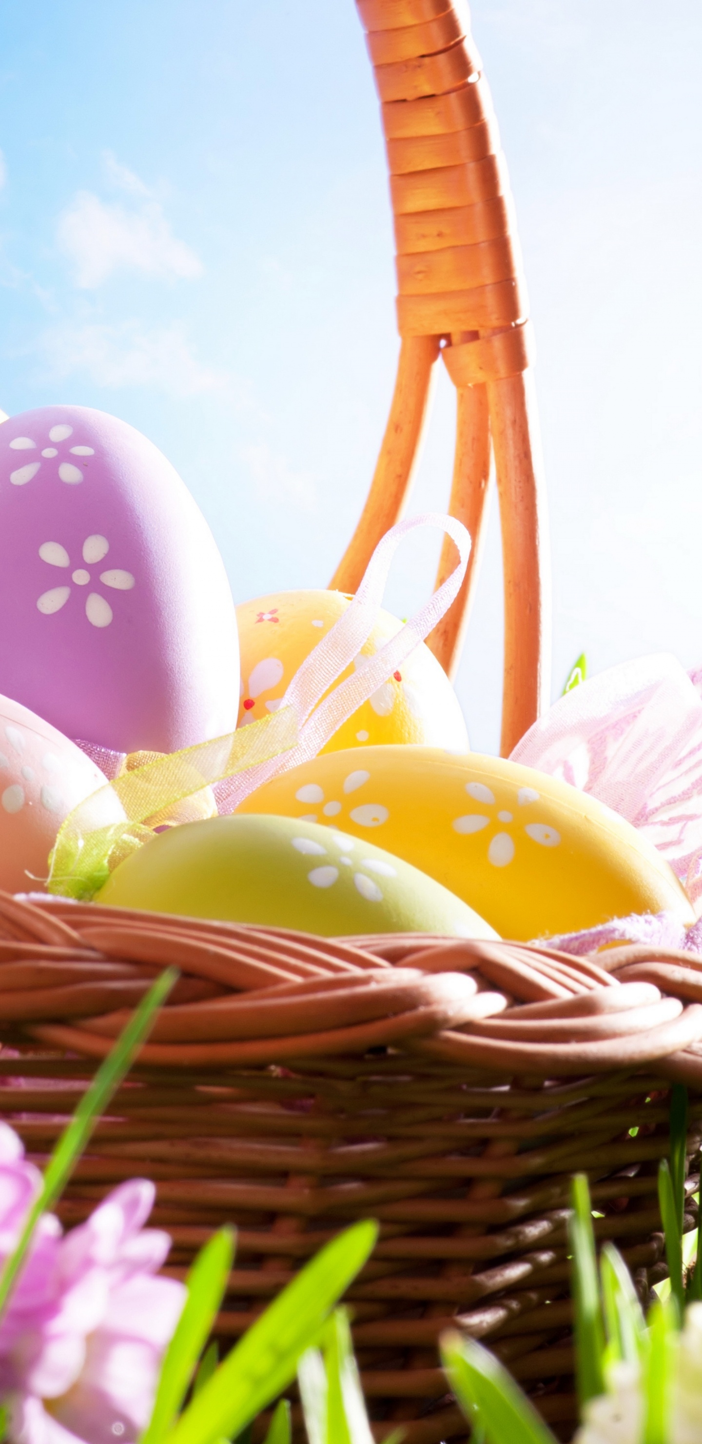 Frühjahr, Ostern, Gras, Osterei, Die Auferstehung Von Jesus. Wallpaper in 1440x2960 Resolution