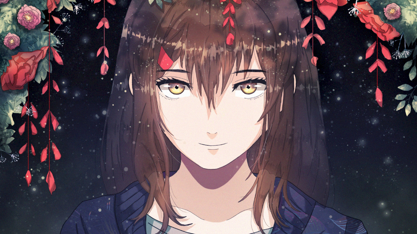 Woman in Blue Long Sleeve Shirt Anime Character. Wallpaper in 1366x768 Resolution