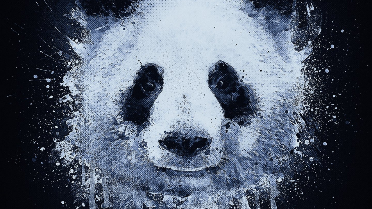 Panda en Métal, Panda, Art, Portrait, T-shirt. Wallpaper in 1280x720 Resolution