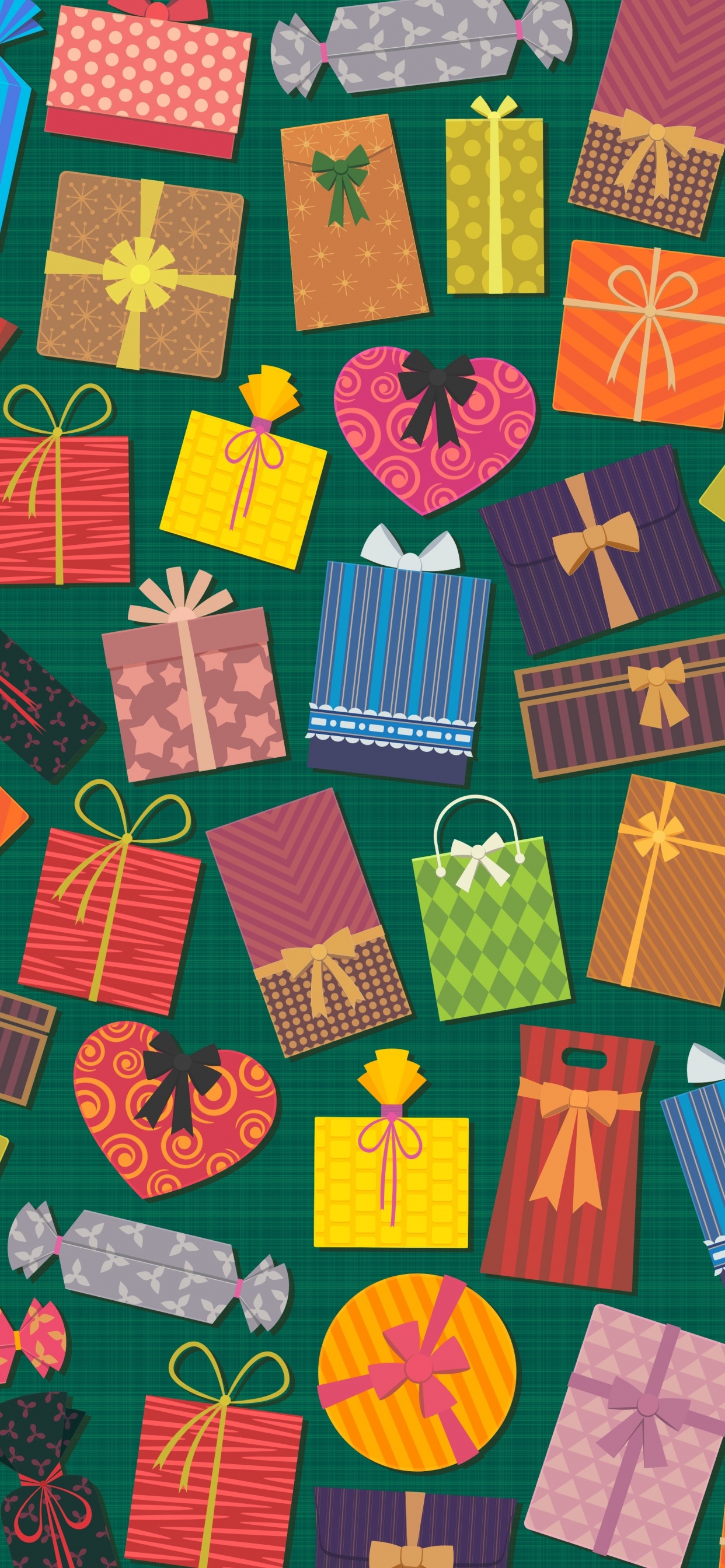 Bunte Geschenke, Geschenk, Weihnachtsgeschenk, Shopping, Geschenkkarte. Wallpaper in 1242x2688 Resolution