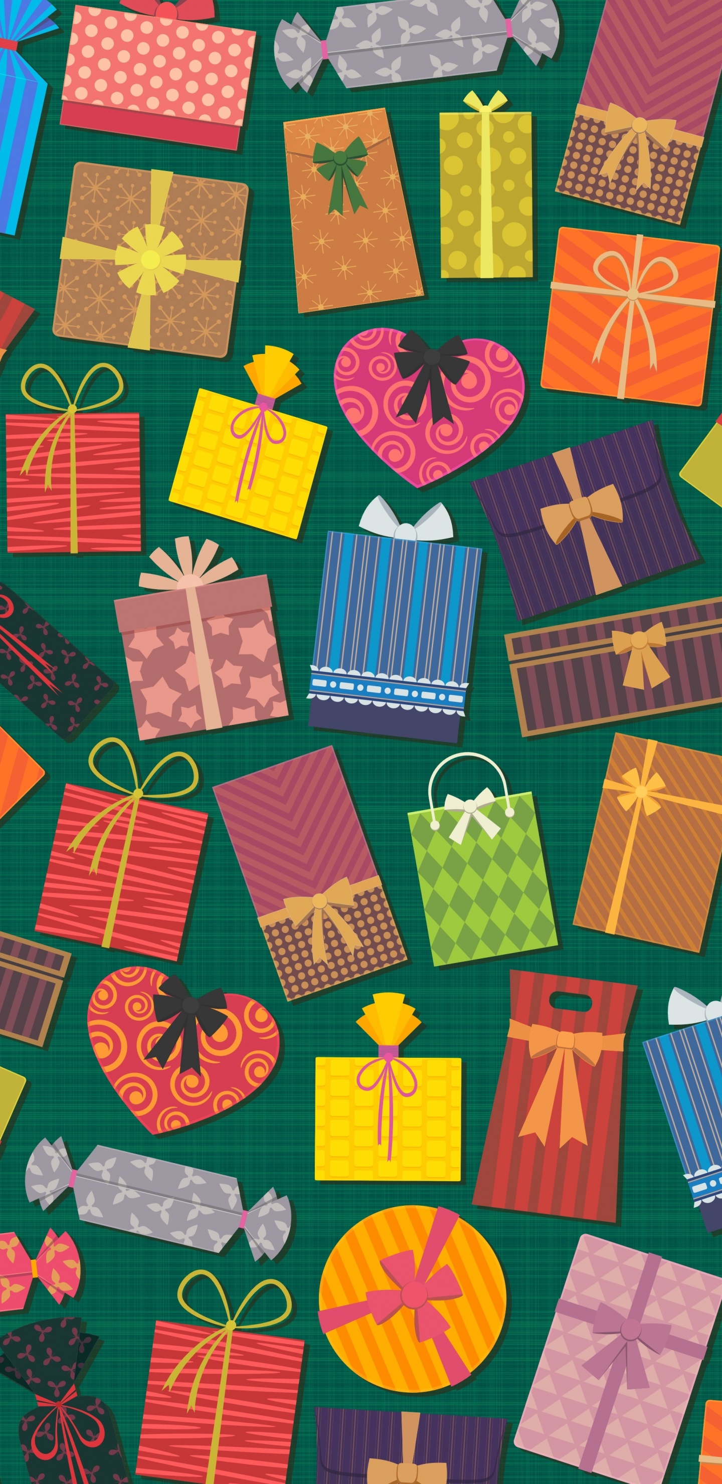 Bunte Geschenke, Geschenk, Weihnachtsgeschenk, Shopping, Geschenkkarte. Wallpaper in 1440x2960 Resolution