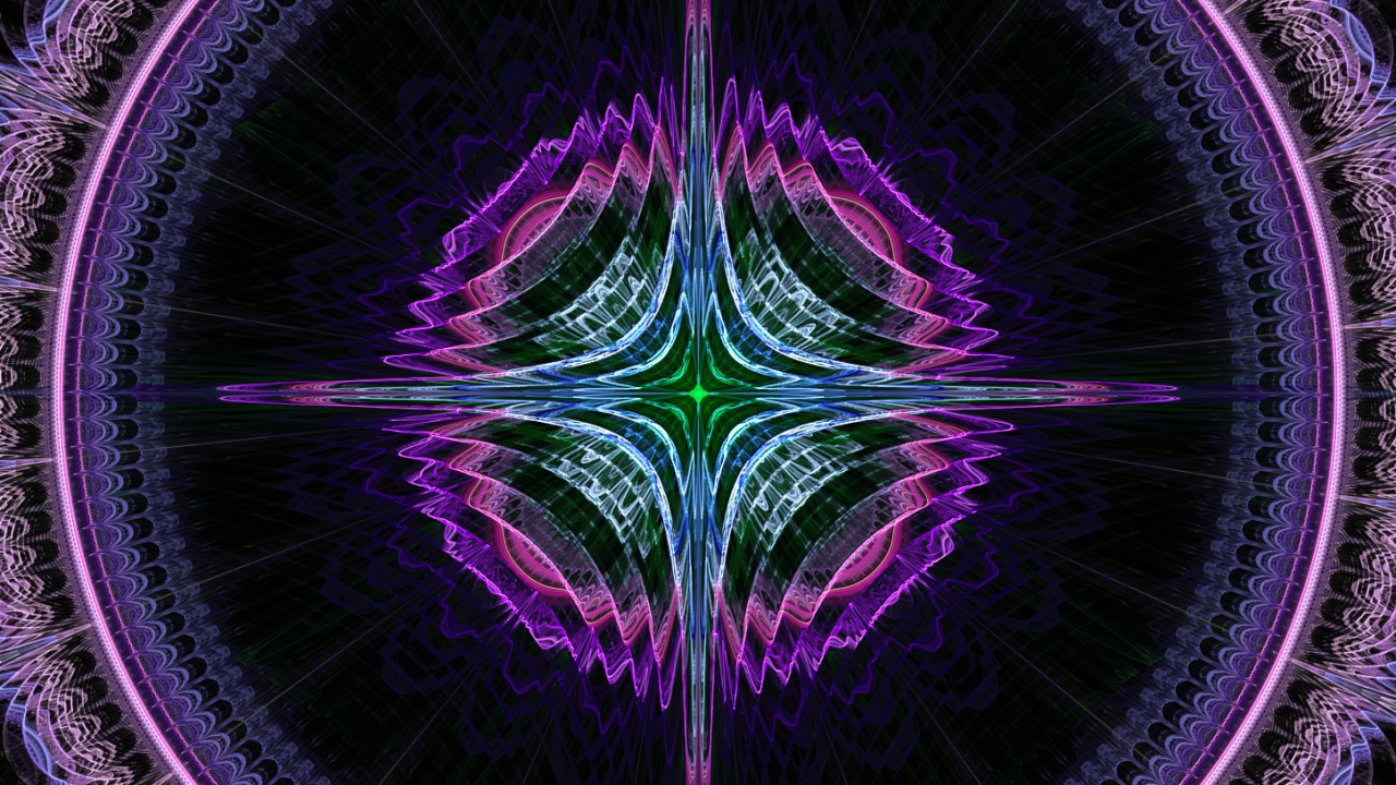 分形技术, 分形, 对称, 紫色的, 迷幻术 壁纸 1280x720 允许