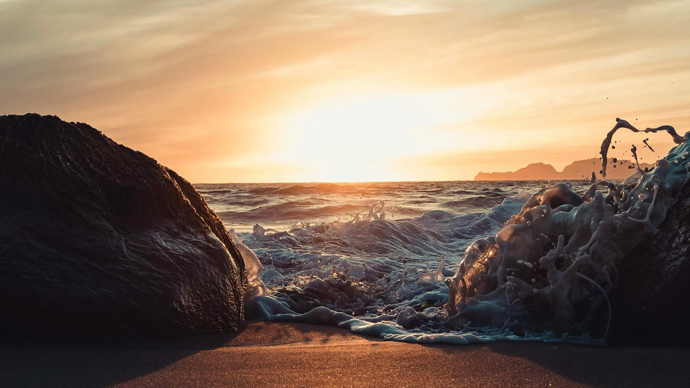 Nature, Painting, Cloud, Water, Atmosphere. Wallpaper in 1366x768 Resolution