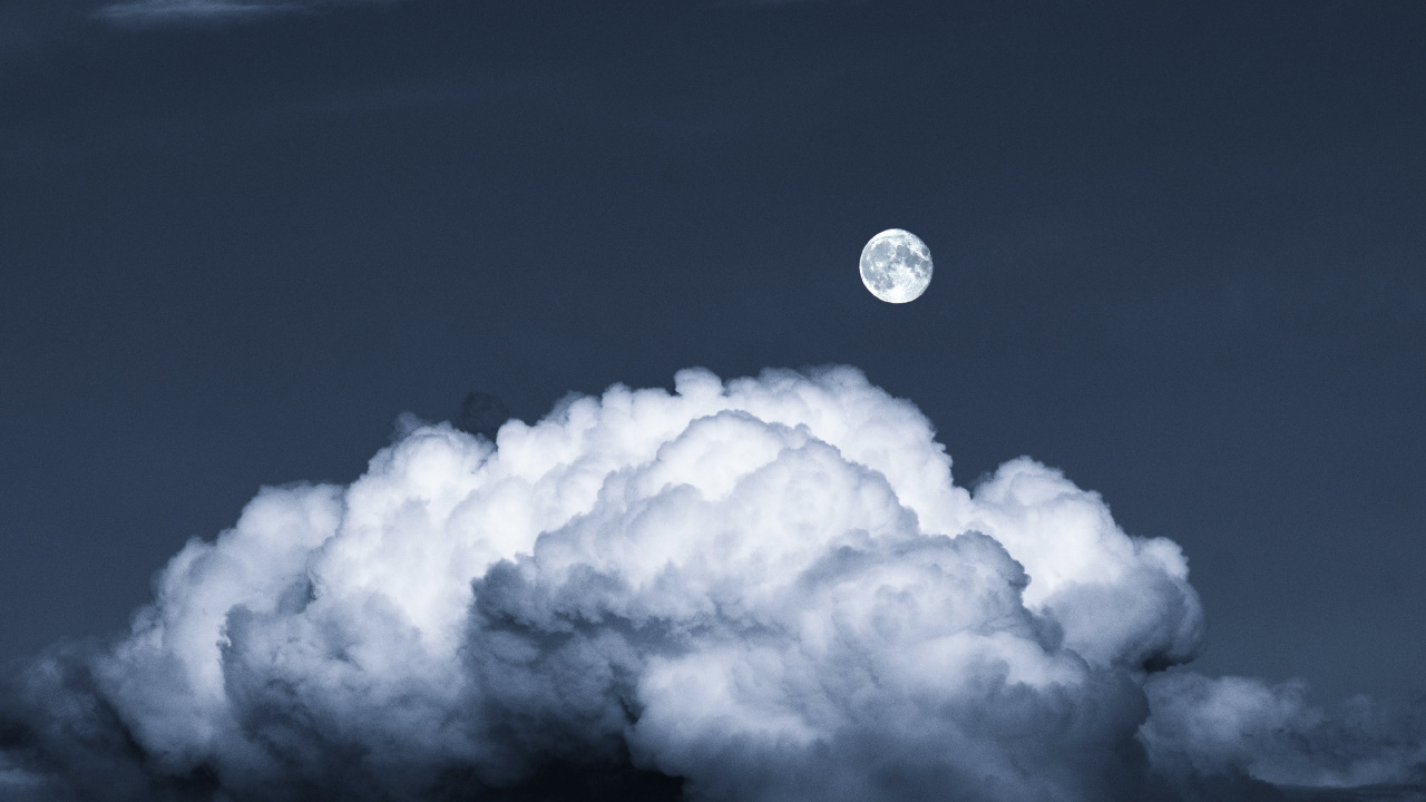 Moon in White Clouds, Moon, Cloud, Supermoon, Full Moon. Wallpaper in 1280x720 Resolution