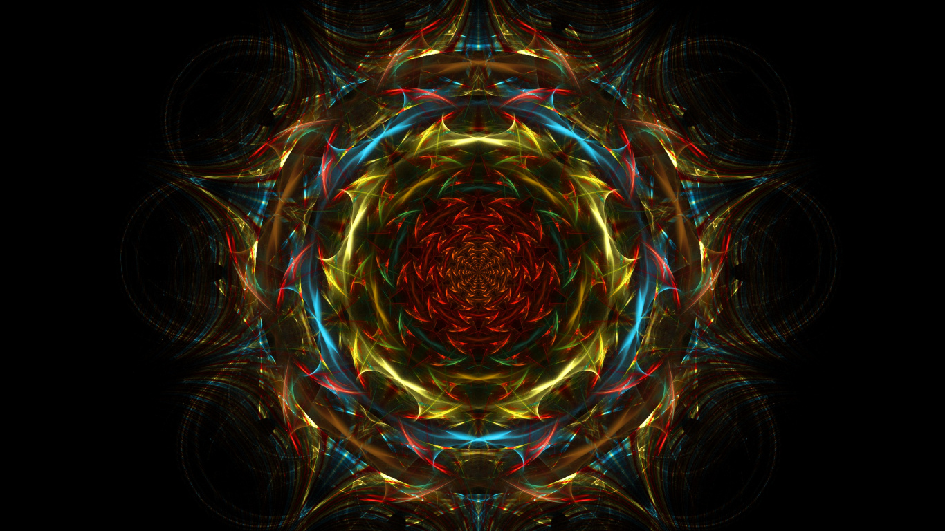 Lumière Ronde Rouge et Bleue. Wallpaper in 1366x768 Resolution