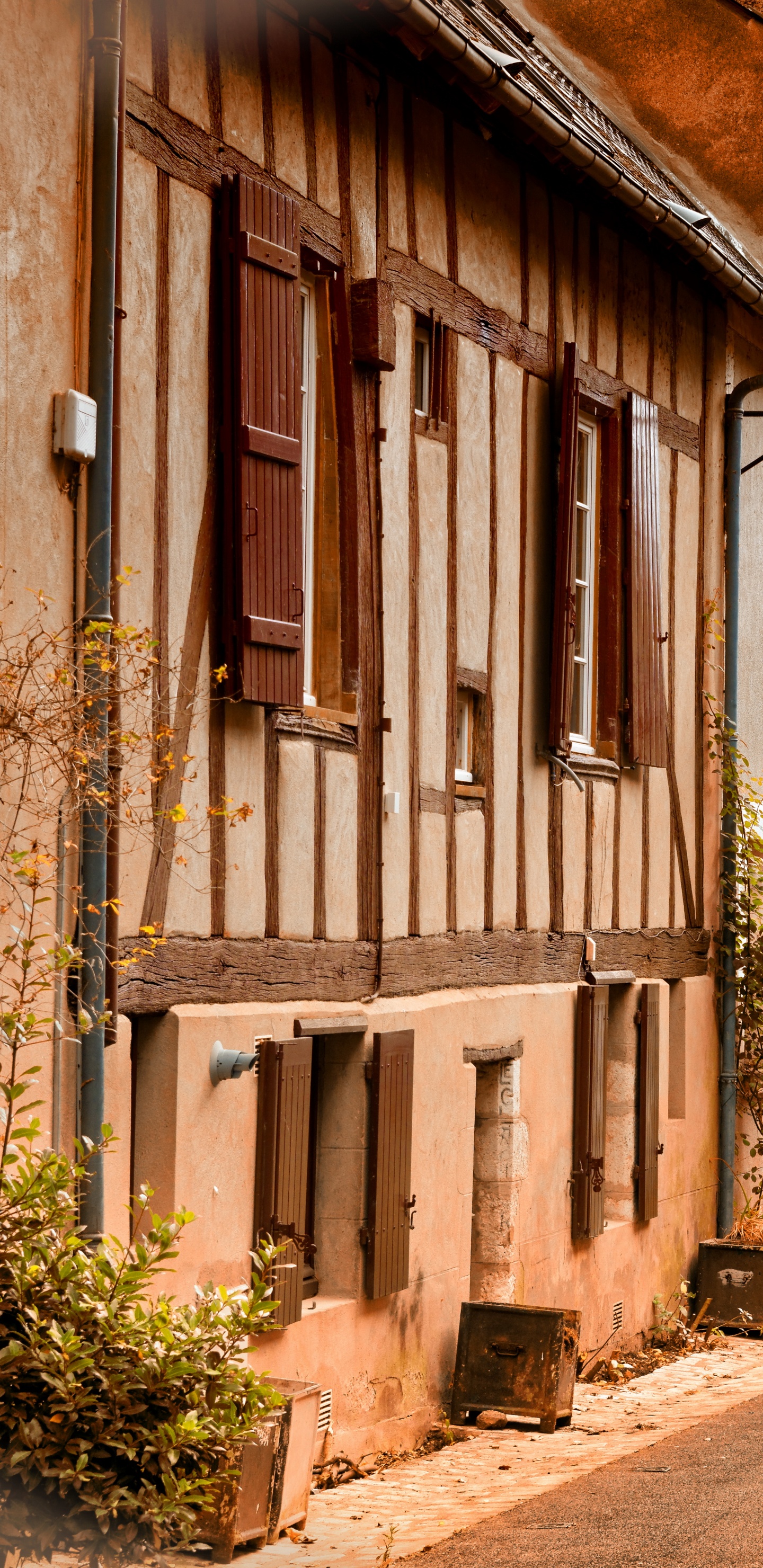 Maison en Bois Brune Près Des Arbres Verts Pendant la Journée. Wallpaper in 1440x2960 Resolution