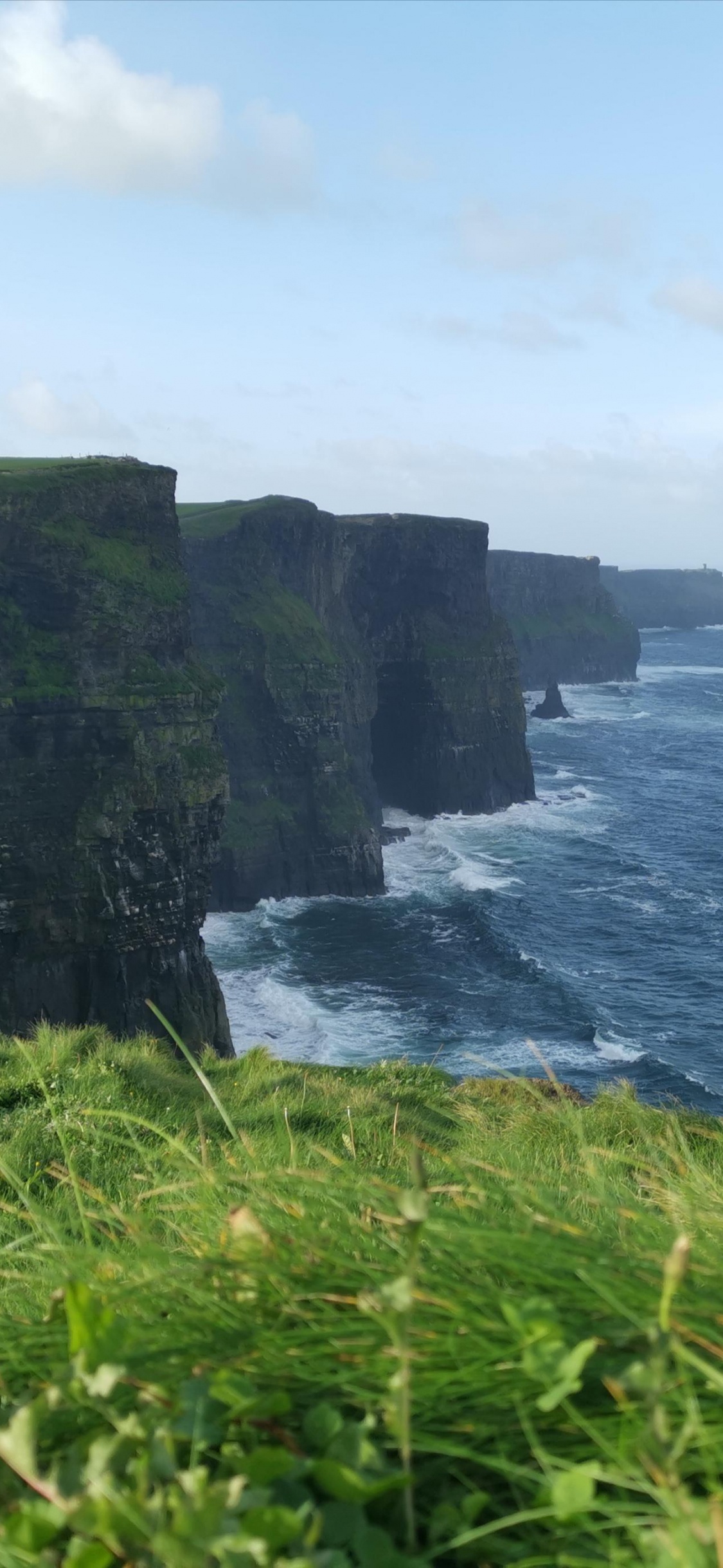 Cliffs of Moher, Cliff, Cove, Cloud, Plant. Wallpaper in 1125x2436 Resolution