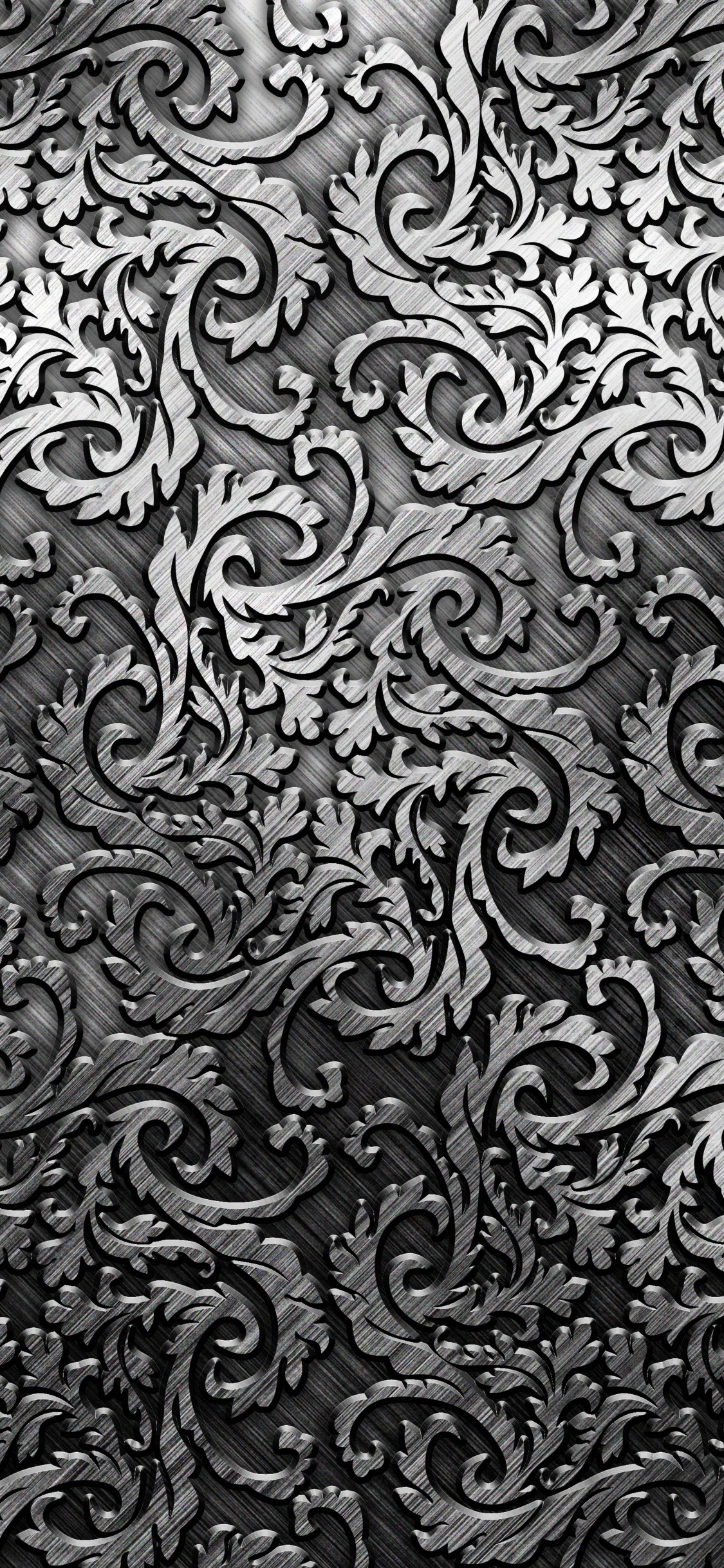 Peinture Abstraite en Noir et Blanc. Wallpaper in 1125x2436 Resolution