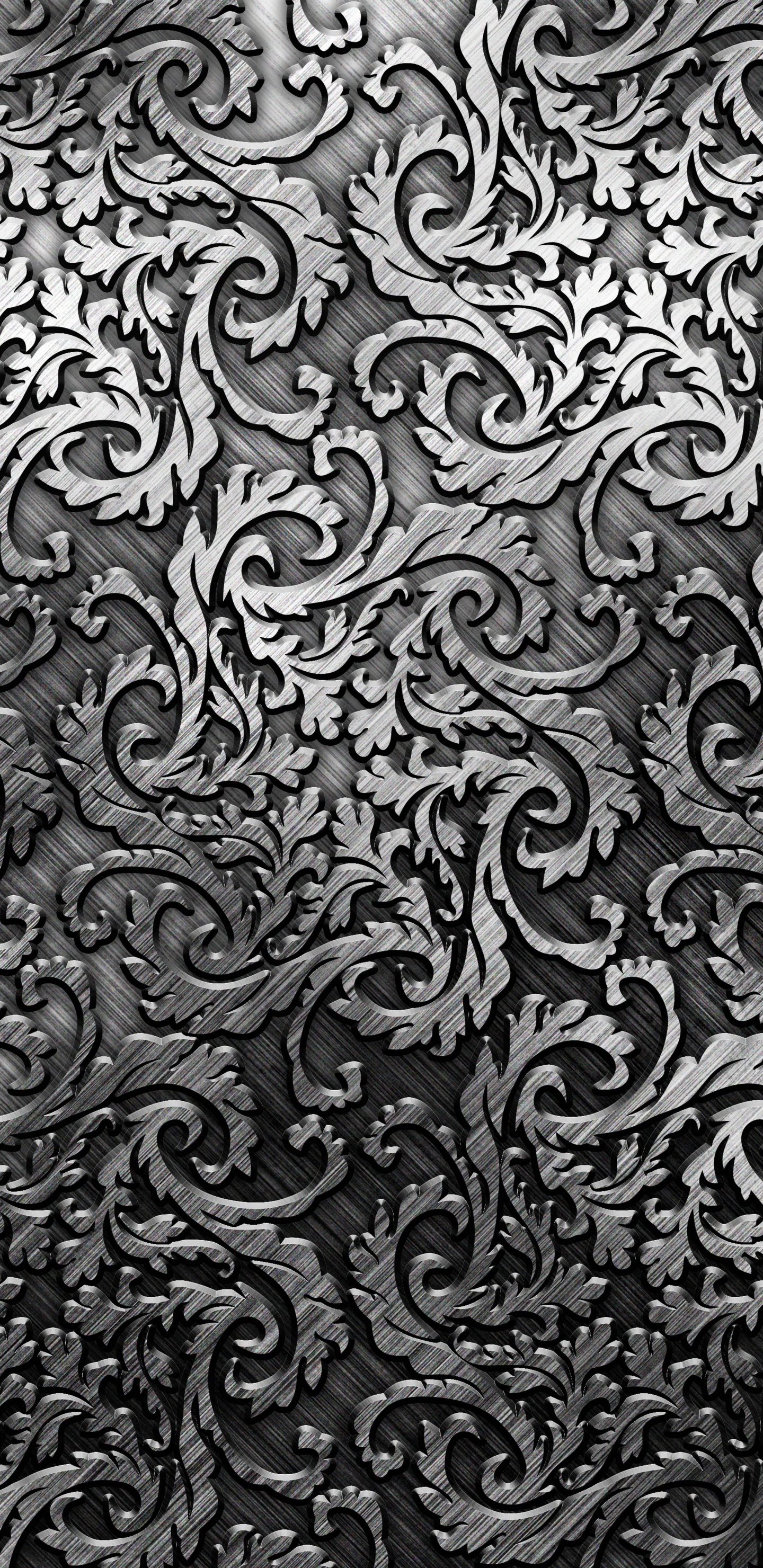 Peinture Abstraite en Noir et Blanc. Wallpaper in 1440x2960 Resolution