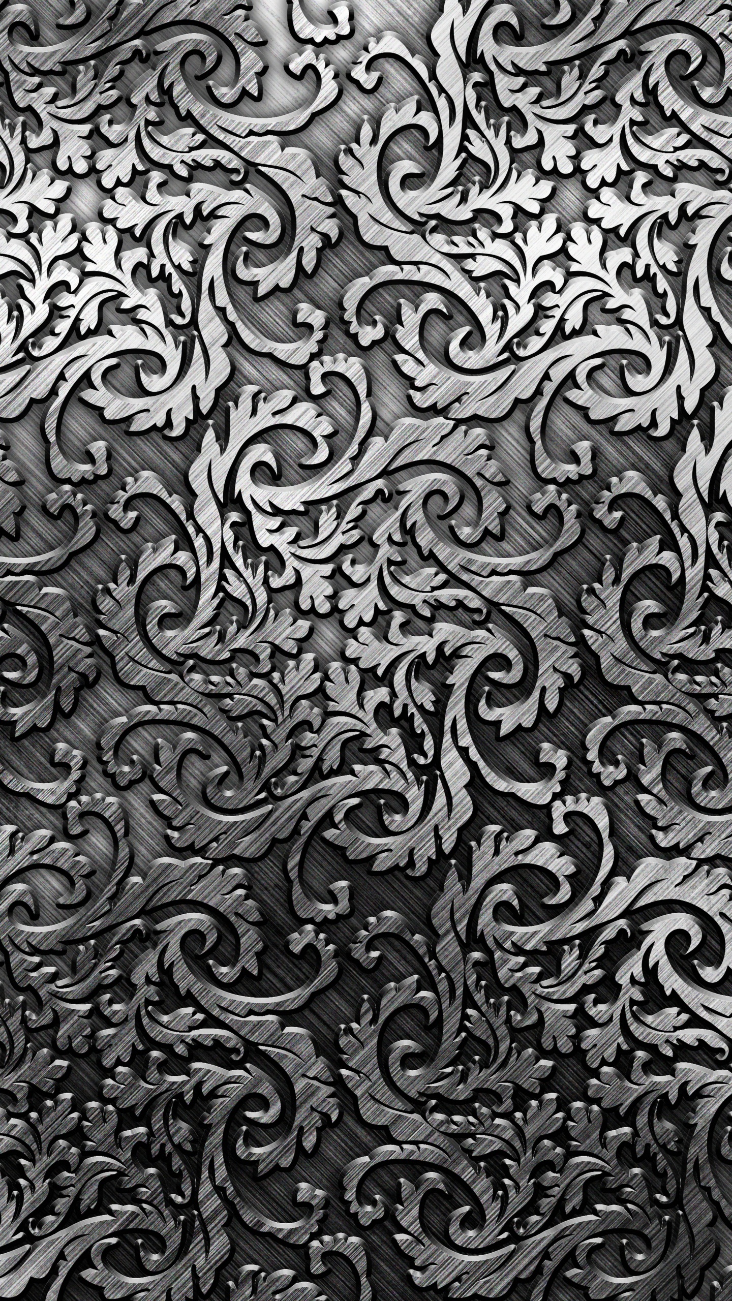 Black and White Abstract Painting. Wallpaper in 1440x2560 Resolution