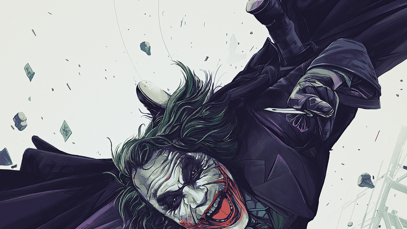Joker, Batman, Oliver Barrett Dark Knight, Alternative Movie Posters, Poster. Wallpaper in 1366x768 Resolution