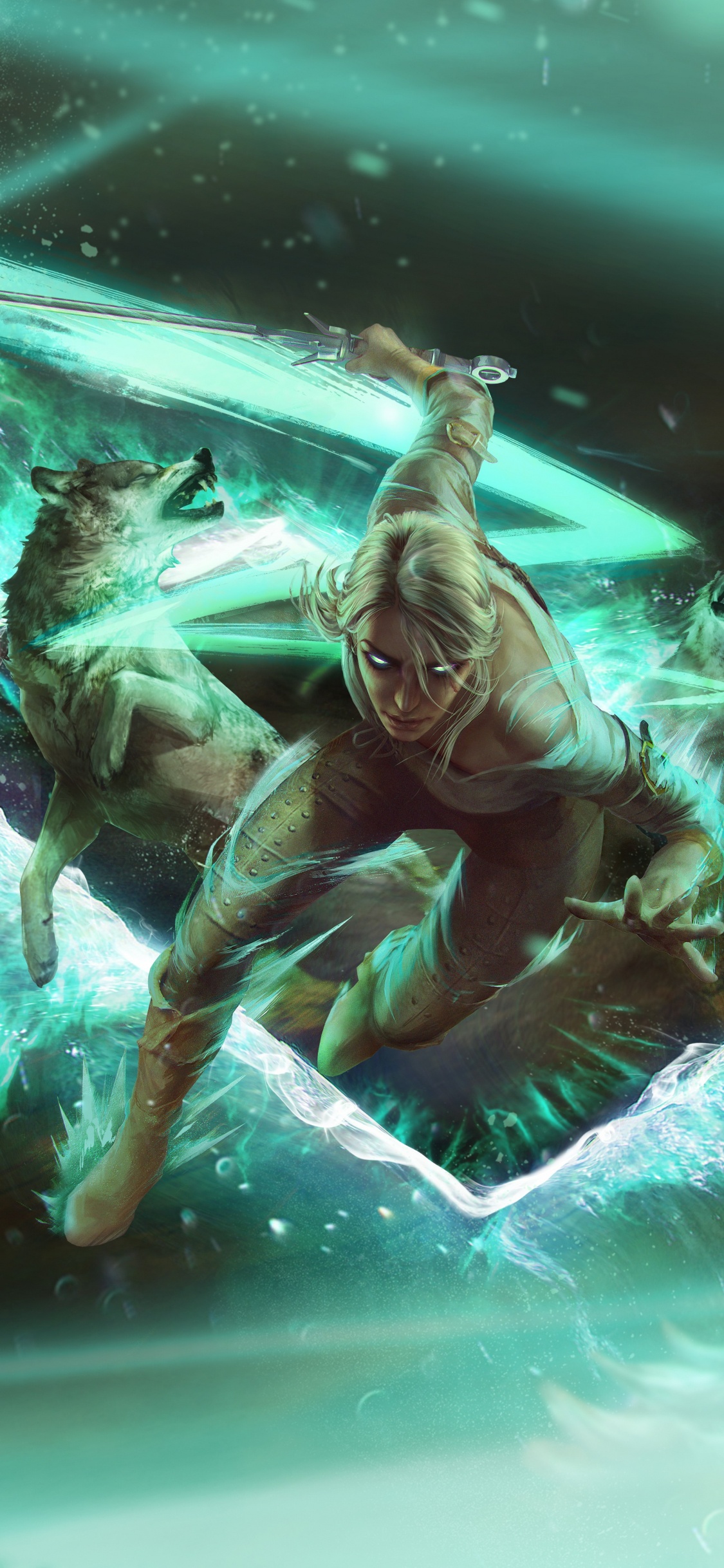 Gwent The Witcher Jeu De Cartes, The Witcher 3 Wild Hunt, Ciri, Geralt de Rivia, Eau. Wallpaper in 1125x2436 Resolution