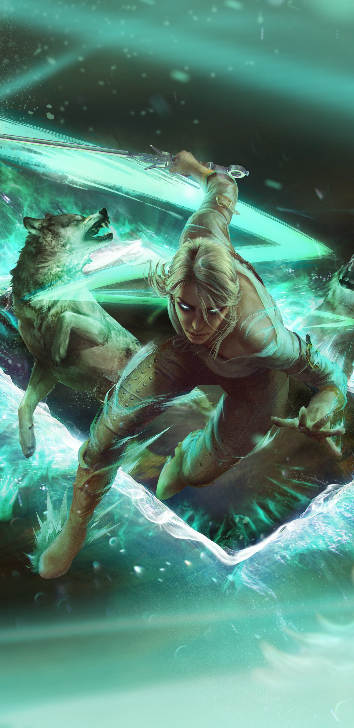 Gwent The Witcher Jeu De Cartes, The Witcher 3 Wild Hunt, Ciri, Geralt de Rivia, Eau. Wallpaper in 1440x2960 Resolution