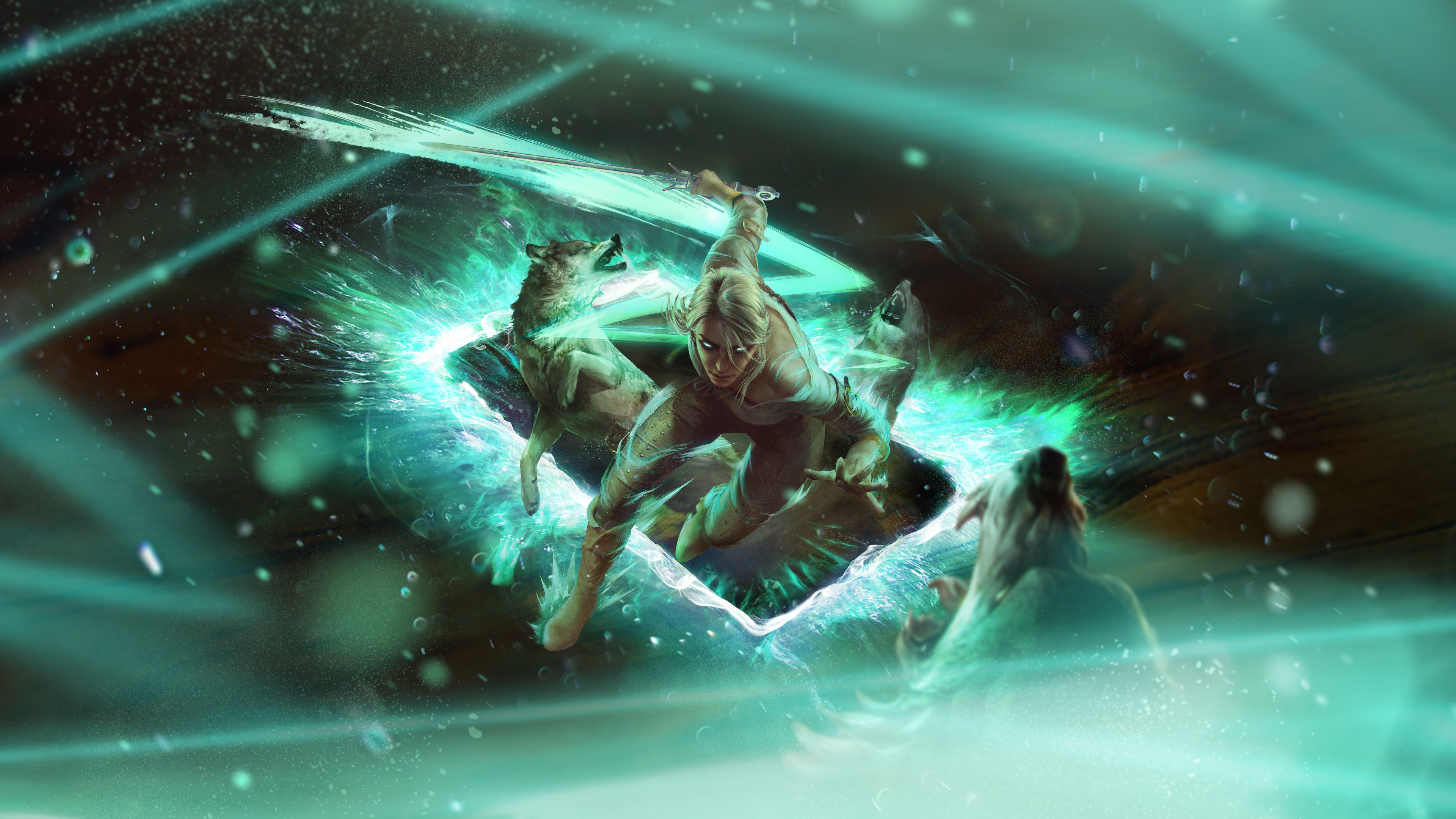 Gwent The Witcher Jeu De Cartes, The Witcher 3 Wild Hunt, Ciri, Geralt de Rivia, Eau. Wallpaper in 3840x2160 Resolution