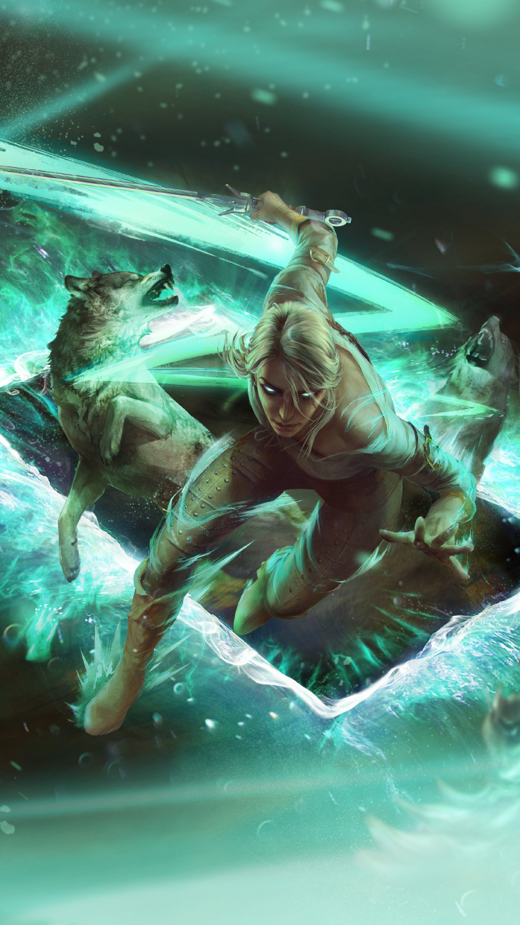 Gwent The Witcher Juego De Cartas, The Witcher 3 Wild Hunt, Ciri, Geralt de Rivia, Agua. Wallpaper in 750x1334 Resolution