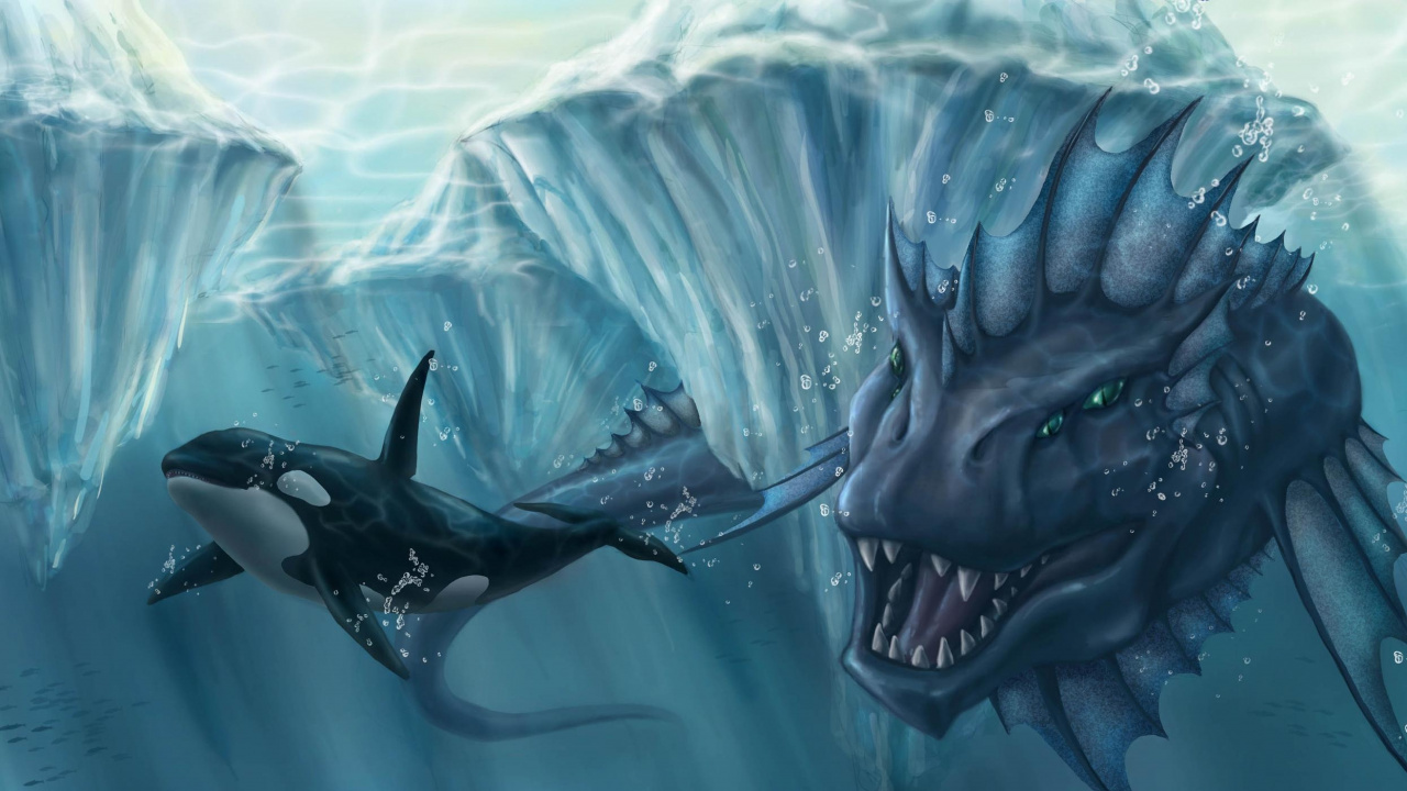 Blauer Und Weißer Hai Unter Wasser. Wallpaper in 1280x720 Resolution