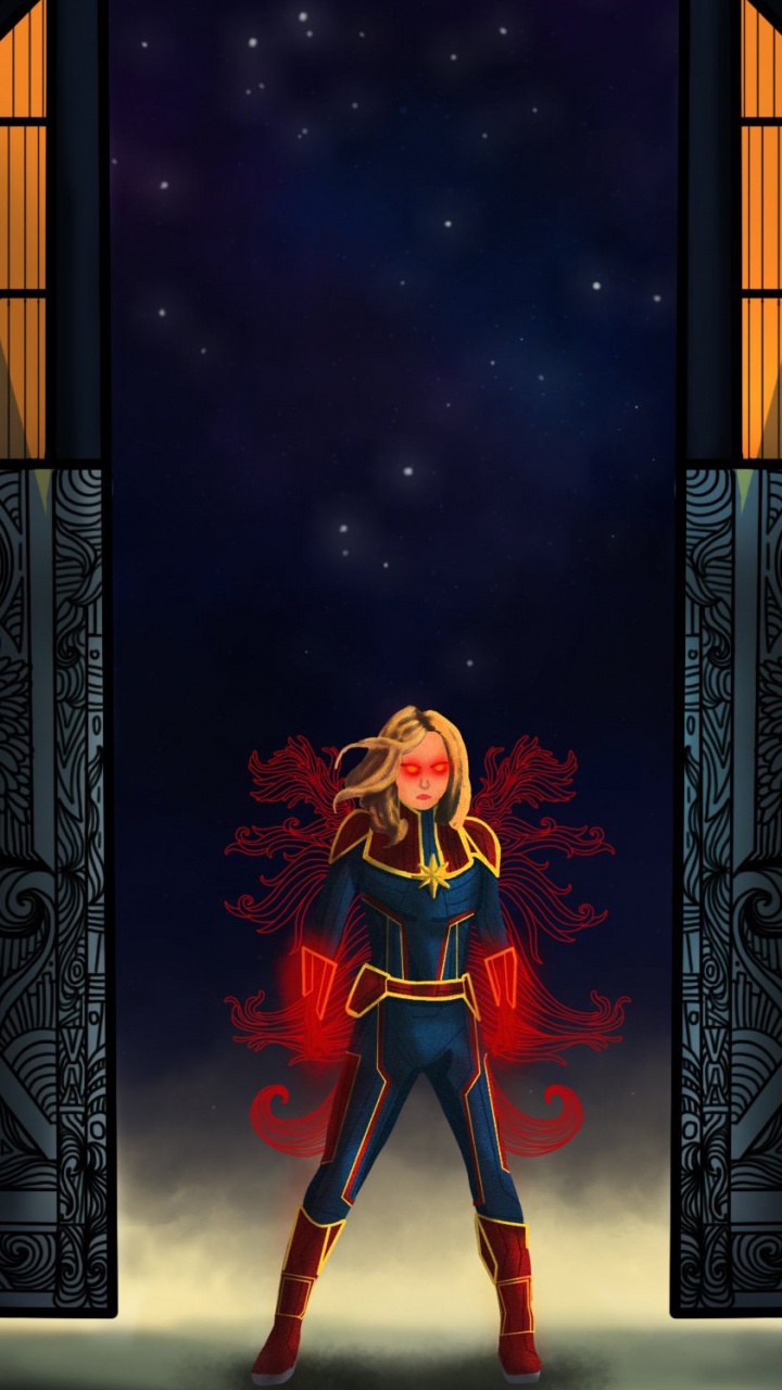 Femme en Robe Bleue et Rouge Illustration. Wallpaper in 720x1280 Resolution