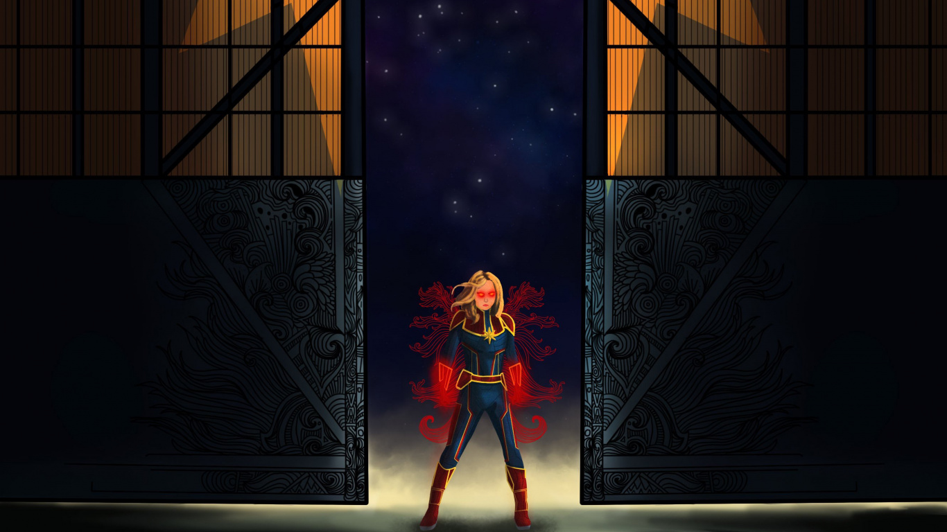 Woman in Blue and Red Dress Illustration. Wallpaper in 1366x768 Resolution