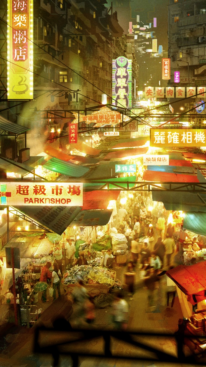 Personnes Marchant Dans la Rue Pendant la Nuit. Wallpaper in 720x1280 Resolution