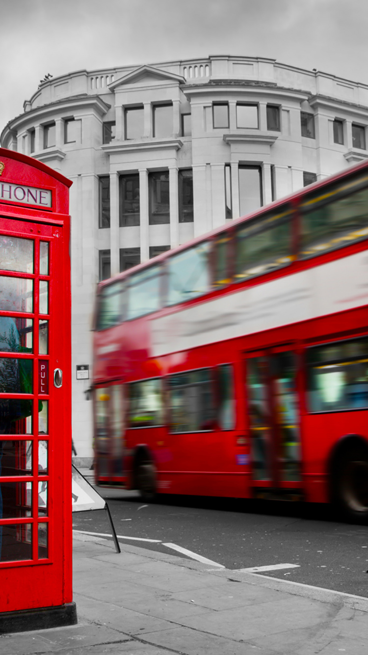 Red Double Decker Bus on Road During Daytime. Wallpaper in 750x1334 Resolution