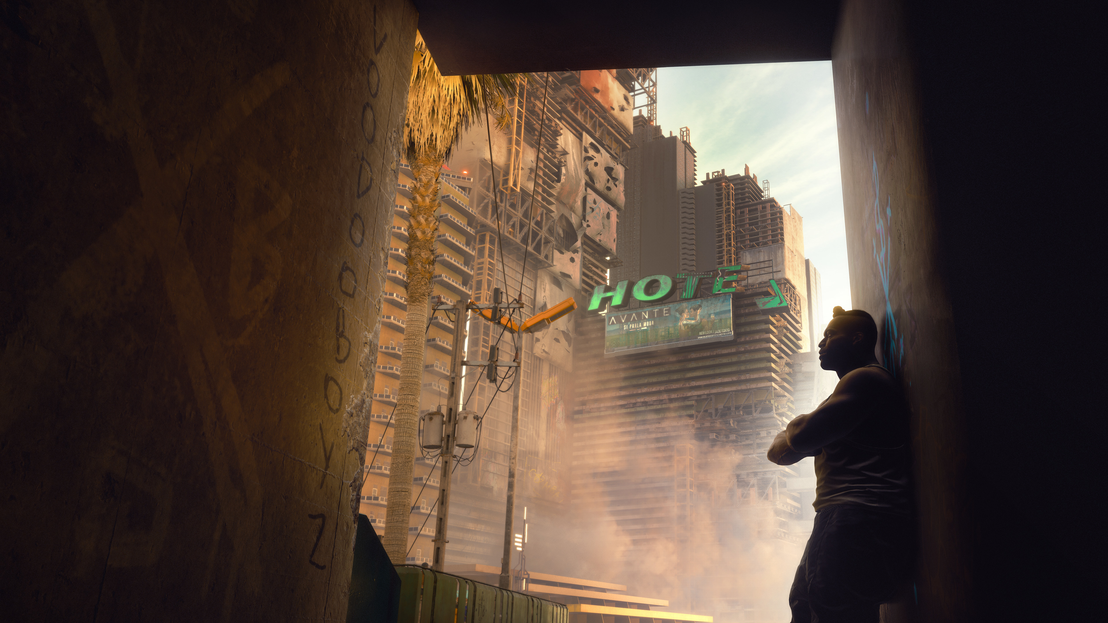 Cyberpunk 2077, cd Projekt, Light, Yellow, Wall. Wallpaper in 3840x2160 Resolution