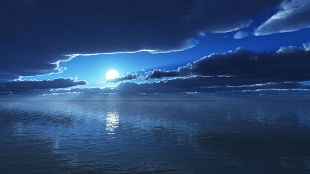 Ozean, Horizont, Blau, Natur, Cloud. Wallpaper in 1280x720 Resolution